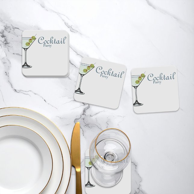 Dessous-de-verre Carré En Papier Dessous de verre de soirée cocktail Martini Glass (Créateur téléchargé)