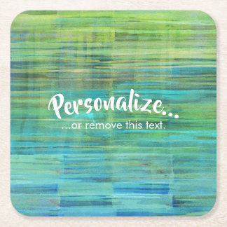 Dessous-de-verre Carré En Papier Dessous de verre de tableau à pâte | Vert bleu Sed