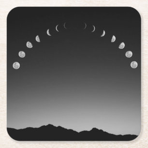 Dessous-de-verre Carré En Papier Dessous de verre d'éclipse de lune