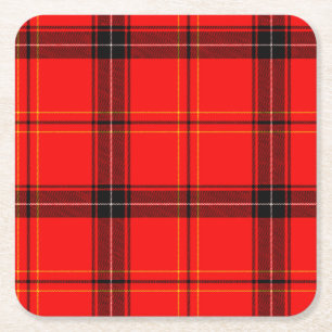 Dessous-de-verre Carré En Papier Dessous de verre décoratifs de tartan rouge et