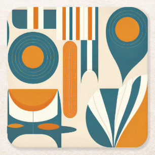 Dessous-de-verre Carré En Papier dessous de verre design moderne du milieu du siècl