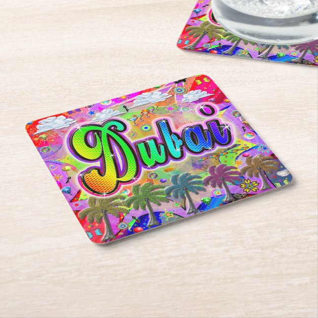 Dessous-de-verre Carré En Papier Dessous de verre d'Express Dubai Vista (Incliné)