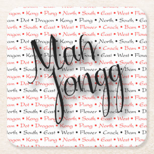 Dessous-de-verre Carré En Papier Dessous de verre d'heure-milliampère Jongg