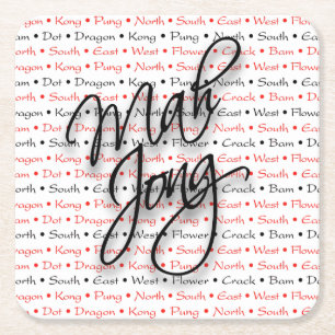 Dessous-de-verre Carré En Papier Dessous de verre d'heure-milliampère Jongg