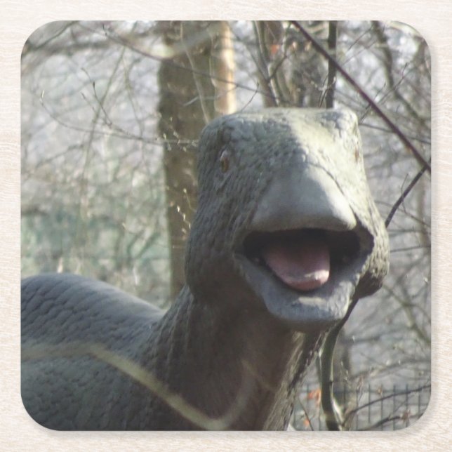 Dessous-de-verre Carré En Papier Dessous de verre Dinosaur à regarder (Devant)