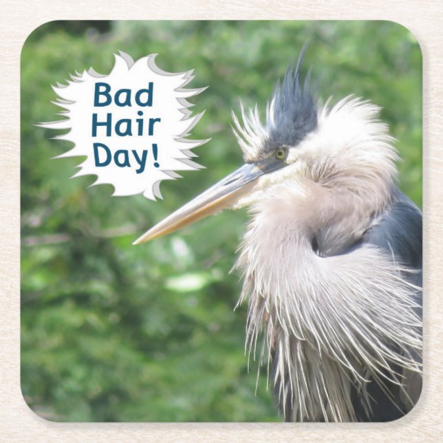 Dessous-de-verre Carré En Papier dessous de verre du Grand Héron bleu (Devant)