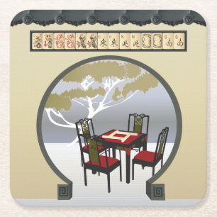 Dessous-de-verre Carré En Papier Dessous de verre du jardin Mah Jongg