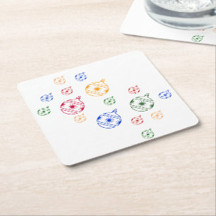 Dessous-de-verre Carré En Papier Dessous de verre en papier - Arbre de Noël