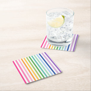 Dessous-de-verre Carré En Papier Dessous de verre en papier arc-en-ciel coloré