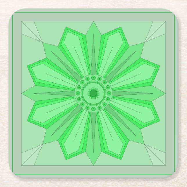 Dessous-de-verre Carré En Papier Dessous de verre en papier avec art (Devant)