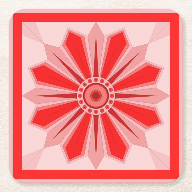 Dessous-de-verre Carré En Papier Dessous de verre en papier avec art (Devant)