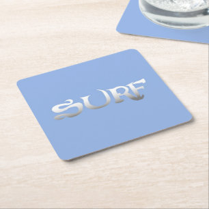 Dessous-de-verre Carré En Papier dessous de verre en papier bleu surf