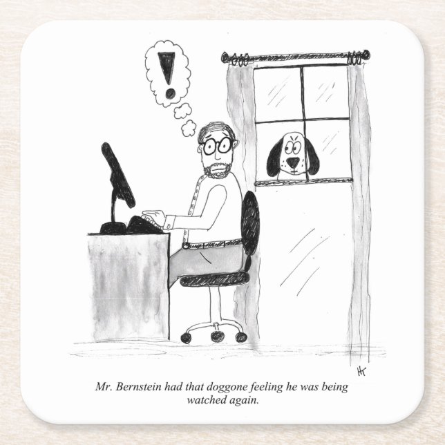 Dessous-de-verre Carré En Papier Dessous de verre en papier caricature de sac (Devant)