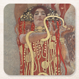 Dessous-de-verre Carré En Papier Dessous-de-verre en papier: GUSTAV KLIMT : HYGIEIA