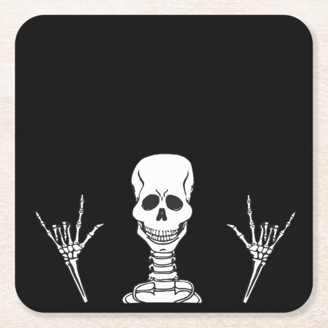 Dessous-de-verre Carré En Papier Dessous de verre en papier ILY Squelette (Devant)