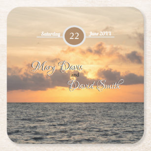 Dessous-de-verre Carré En Papier Dessous de verre en papier Mariage Folly Beach Mor