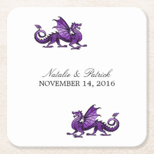 Dessous-de-verre Carré En Papier Dessous de verre en papier Mariage Purple Dragon