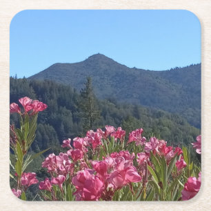 Dessous-de-verre Carré En Papier Dessous de verre en papier Mt Tamalpais aux fleurs