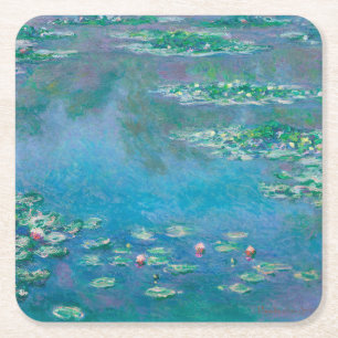 Dessous-de-verre Carré En Papier Dessous-de-verre en papier: "NÉNUPHARS" PAR MONET