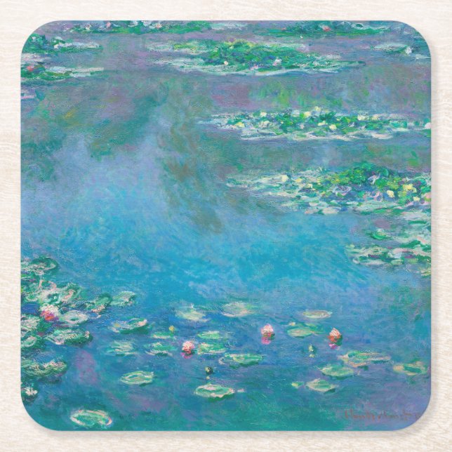 Dessous-de-verre Carré En Papier Dessous-de-verre en papier: "NÉNUPHARS" PAR MONET (Devant)