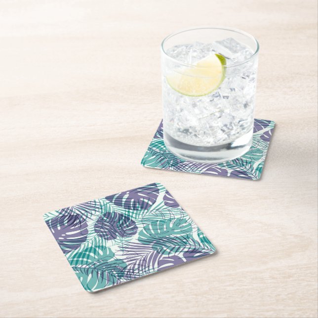 Dessous-de-verre Carré En Papier Dessous de verre en papier Palmes tropicales (En situation)