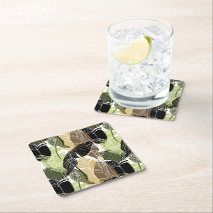 Dessous-de-verre Carré En Papier Dessous de verre en papier Palmes tropicales