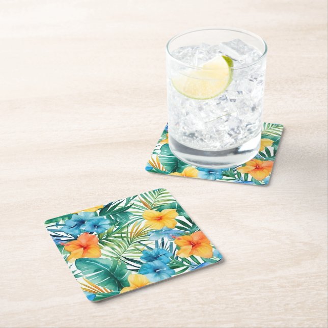 Dessous-de-verre Carré En Papier Dessous de verre en papier Palmes tropicales (En situation)