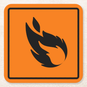 Dessous-de-verre Carré En Papier Dessous de verre en papier panneau d'incendie