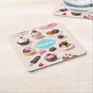 Dessous-de-verre Carré En Papier Dessous de verre en papier Sweeties