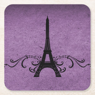 Dessous-de-verre Carré En Papier Dessous de verre en papier Vintage violet