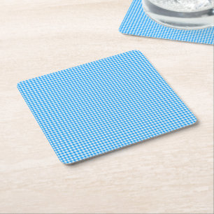 Dessous-de-verre Carré En Papier dessous de verre En vichy-Pastel Blue-White-PAPER