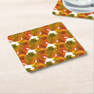 Dessous-de-verre Carré En Papier Dessous de verre - Feuilles de raisin aux couleurs