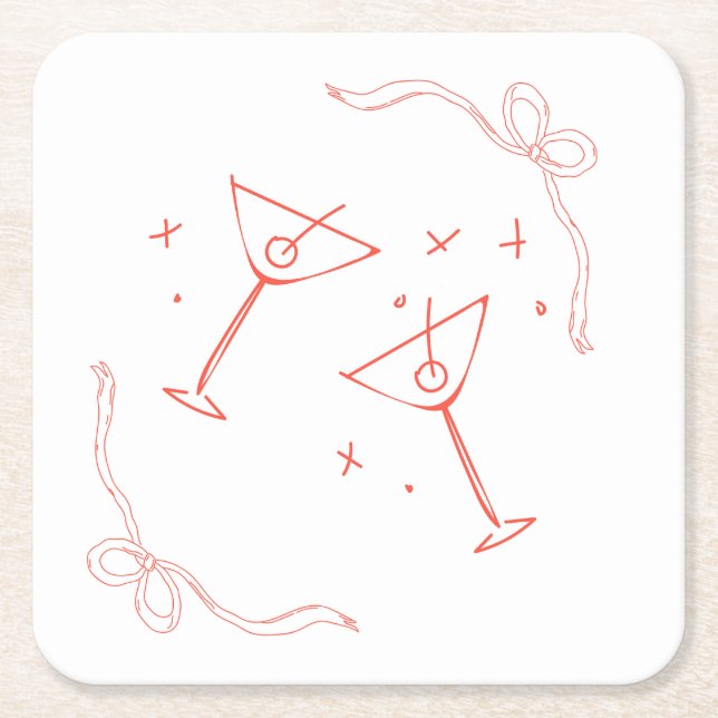 Dessous-de-verre Carré En Papier Dessous de verre fille Cool Martini (Devant)