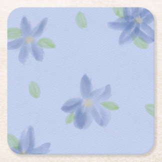Dessous-de-verre Carré En Papier Dessous de verre fleur pervenche
