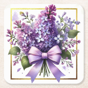 Dessous-de-verre Carré En Papier Dessous de verre Fleurs de lilas, Dessous de verre