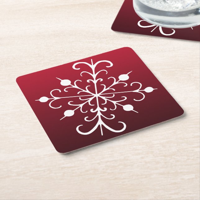 Dessous-de-verre Carré En Papier Dessous de verre Holiday Snowflake (Incliné)