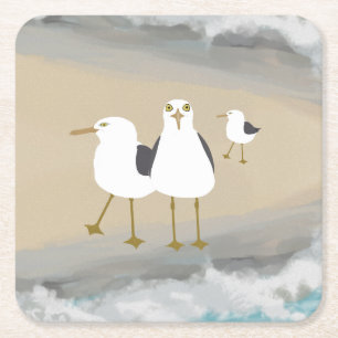 Dessous-de-verre Carré En Papier Dessous de verre idiots de mouettes
