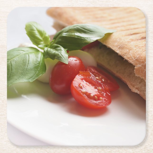 Dessous-de-verre Carré En Papier Dessous de verre italiens de nourriture (Devant)