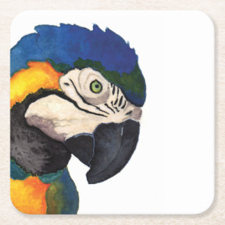 Dessous-de-verre Carré En Papier Dessous de verre Macaw bleu