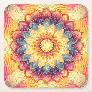 Dessous-de-verre Carré En Papier Dessous de verre Mandala