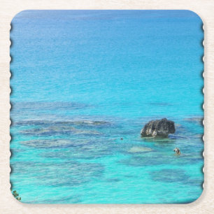 Dessous-de-verre Carré En Papier Dessous de verre ~ Mer bleue