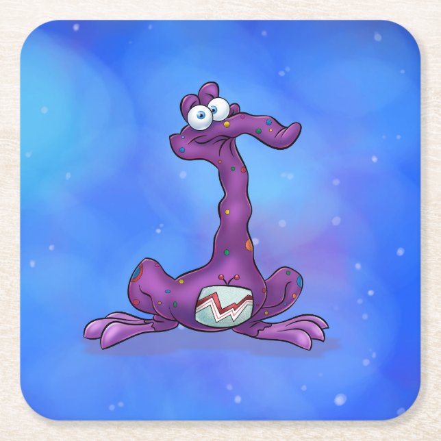 Dessous-de-verre Carré En Papier Dessous de verre mignons de bande dessinée (Devant)