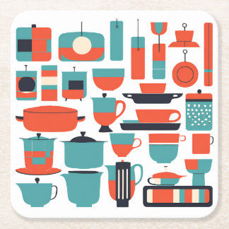 Dessous-de-verre Carré En Papier Dessous de verre modernes du milieu du siècle