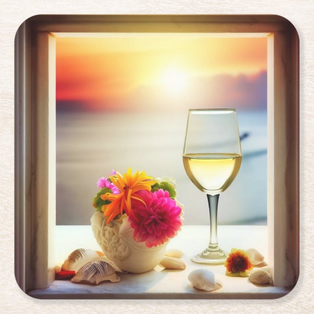 Dessous-de-verre Carré En Papier Dessous de verre mondiaux / Mer Ionienne 01 (Devant)