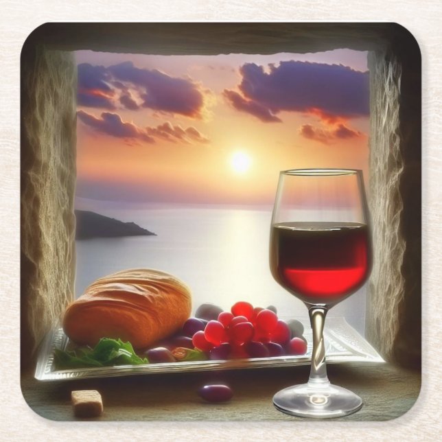 Dessous-de-verre Carré En Papier Dessous de verre mondiaux / Mer Ionienne 02 (Devant)