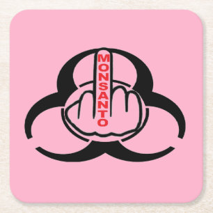 Dessous-de-verre Carré En Papier Dessous de verre Monsanto Bio Risque Retourner