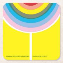 dessous de verre multicolore "L'amour est ici pour