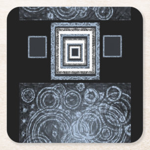 Dessous-de-verre Carré En Papier dessous de verre noir rose