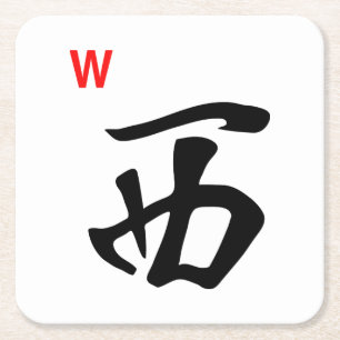 Dessous-de-verre Carré En Papier Dessous de verre occidentaux de tuile