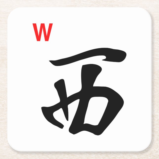 Dessous-de-verre Carré En Papier Dessous de verre occidentaux de tuile (Devant)